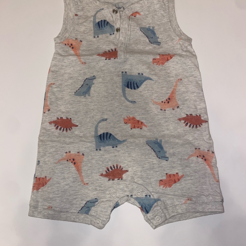 Carter’s 12M Gray Dinosaur Print Baby Romper